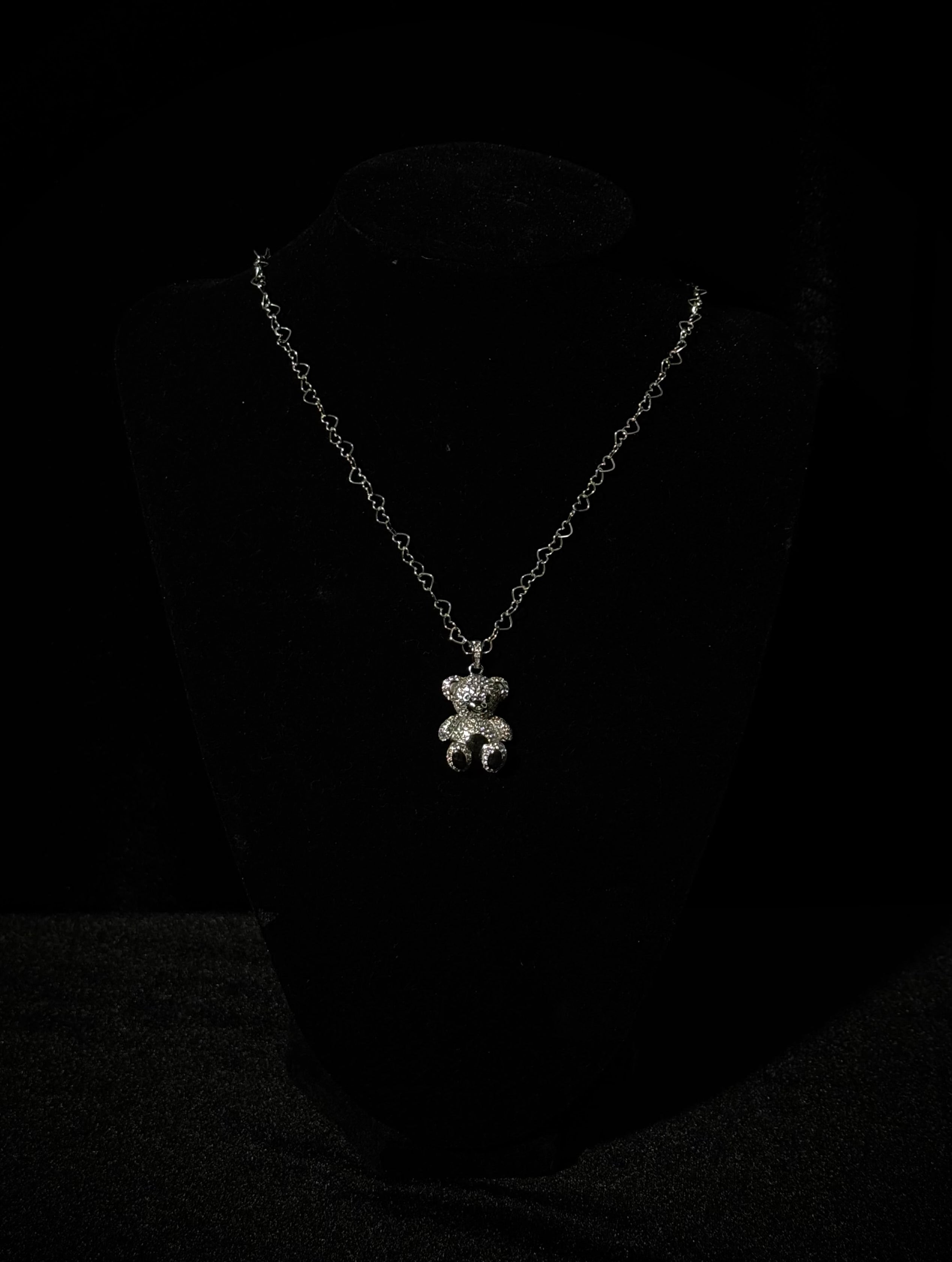 Heart Shaped Chain + Teddy Bear Pendant