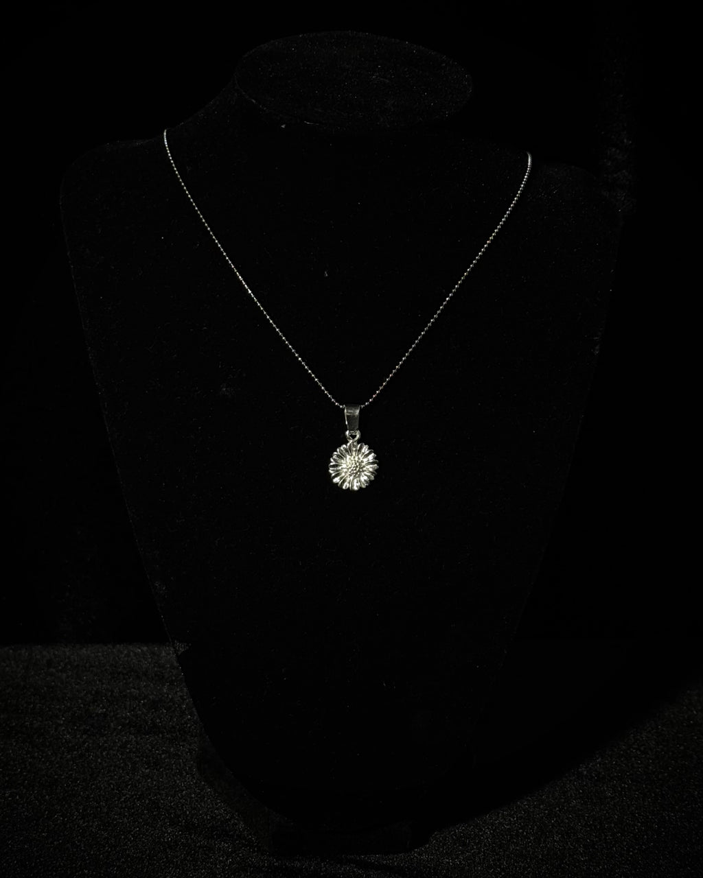 Sunflower Pendant + Ball Chain