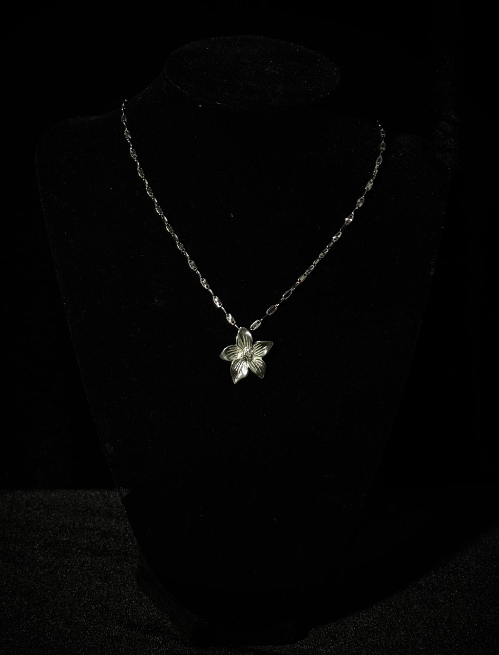 Cherry Blossom Pendant + Marquise Station Chain