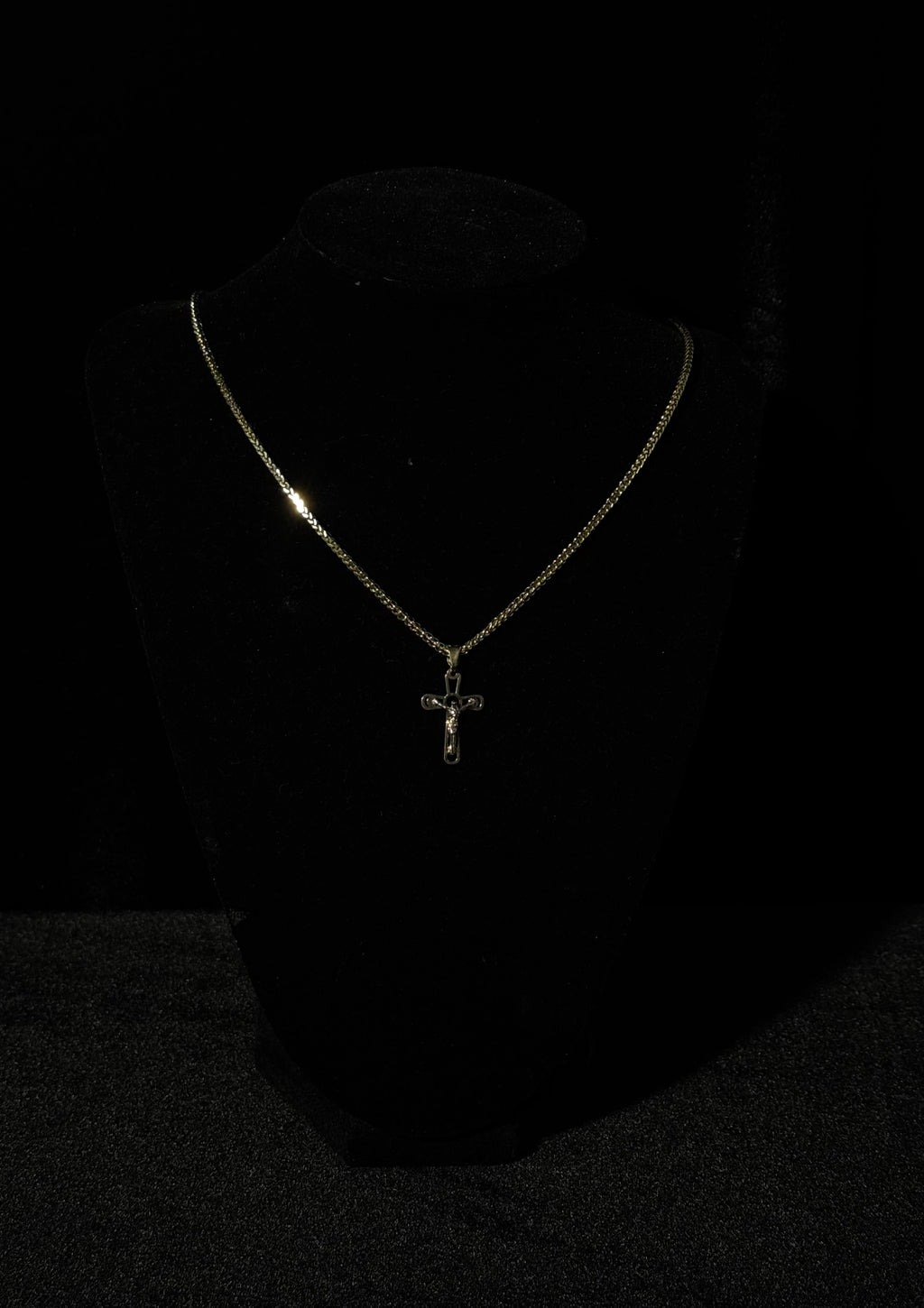 10K Gold Franco Chain + Cross Pendant