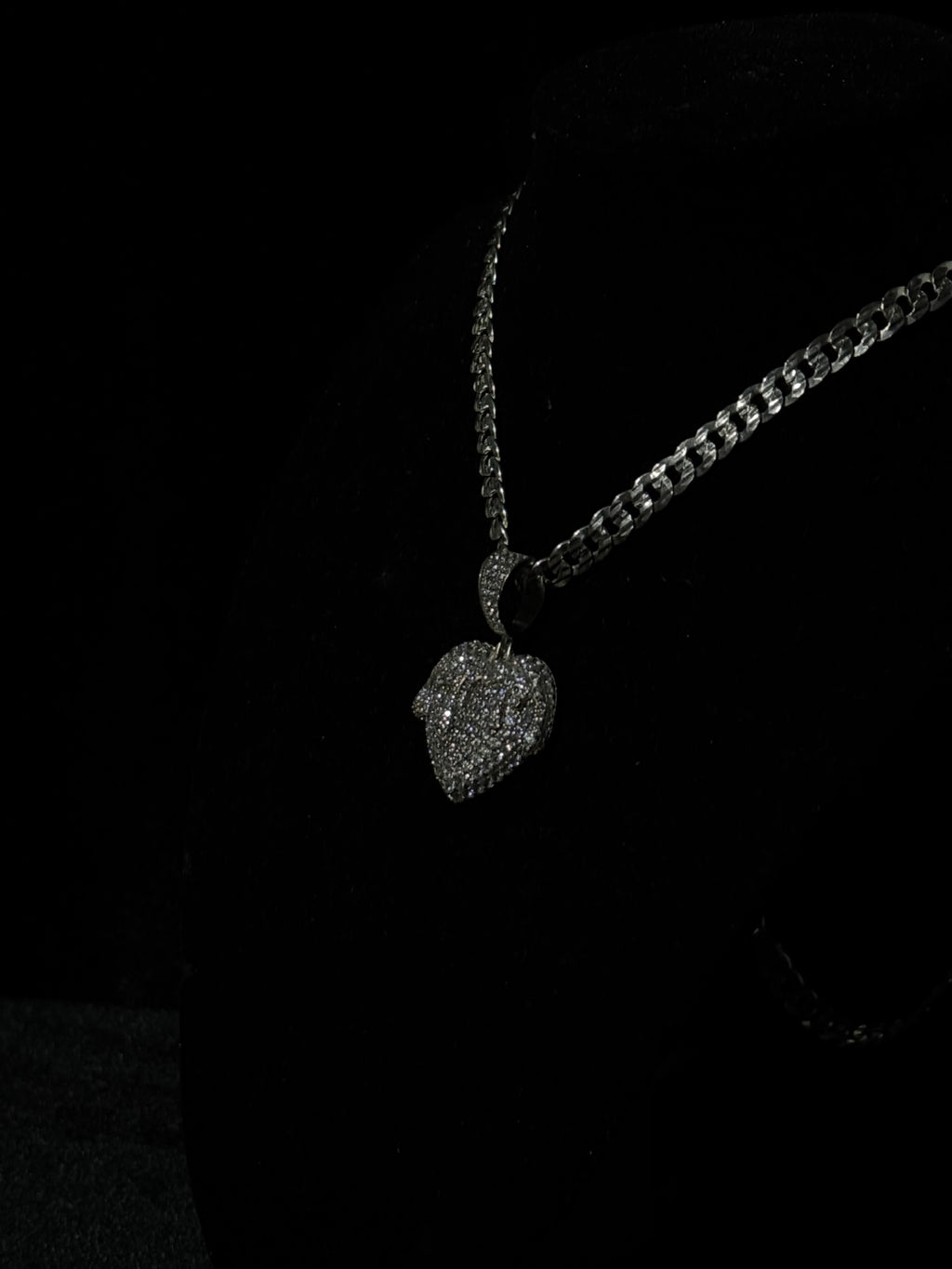 Curb Chain + Heart Shaped Pendant