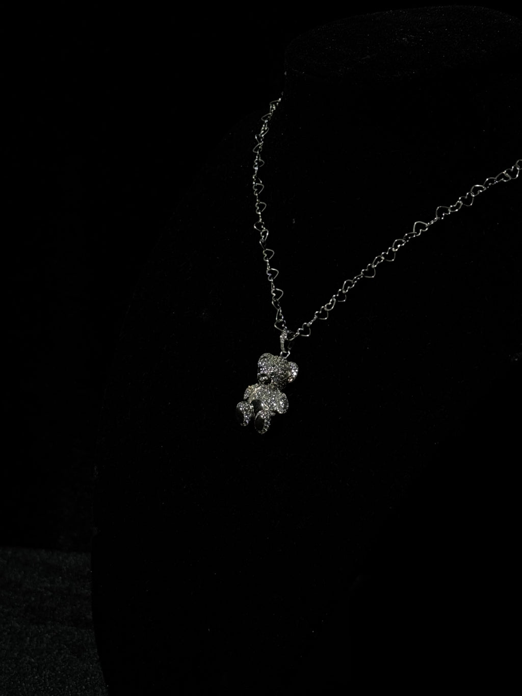 Heart Shaped Chain + Teddy Bear Pendant