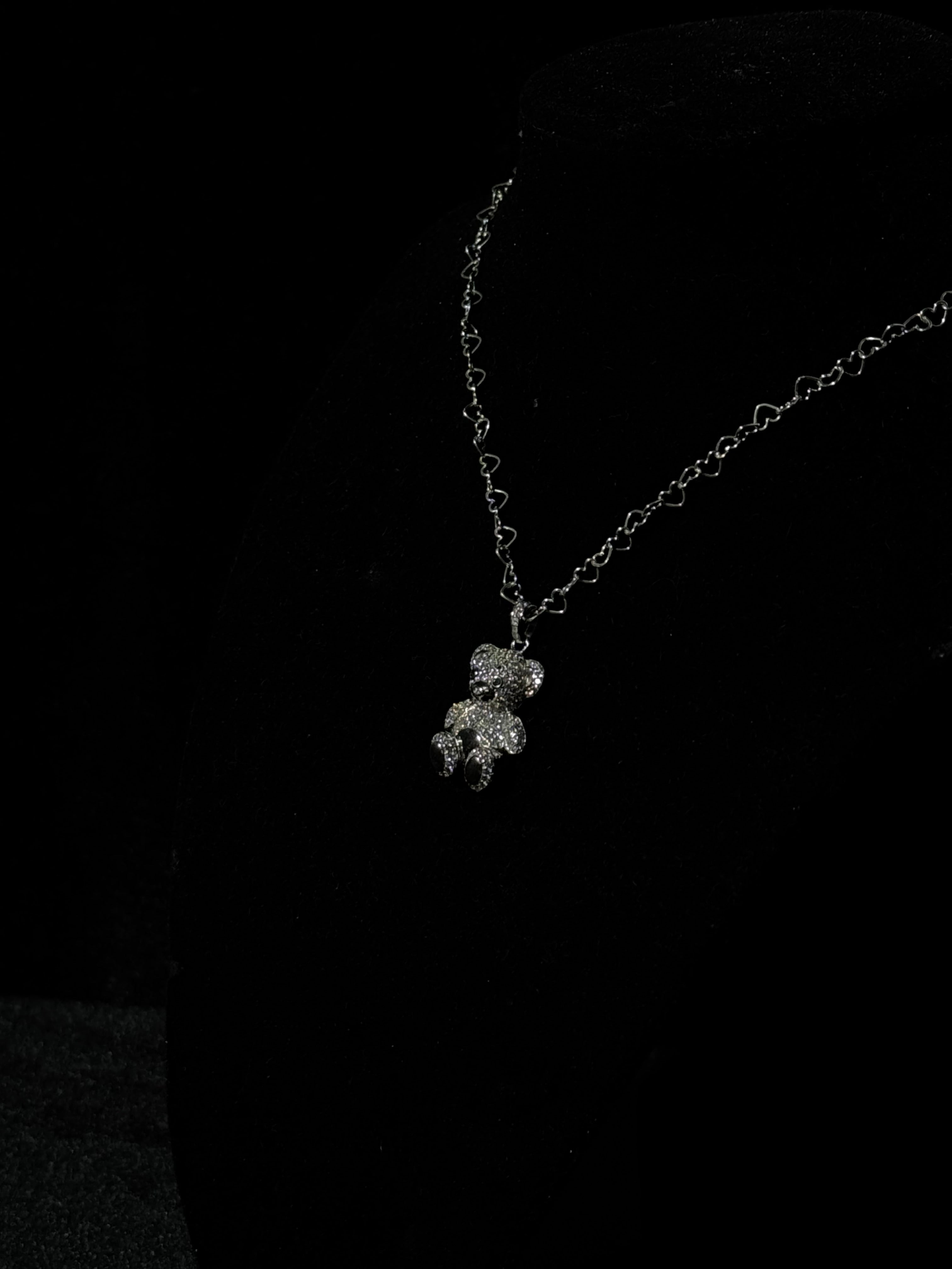 Heart Shaped Chain + Teddy Bear Pendant