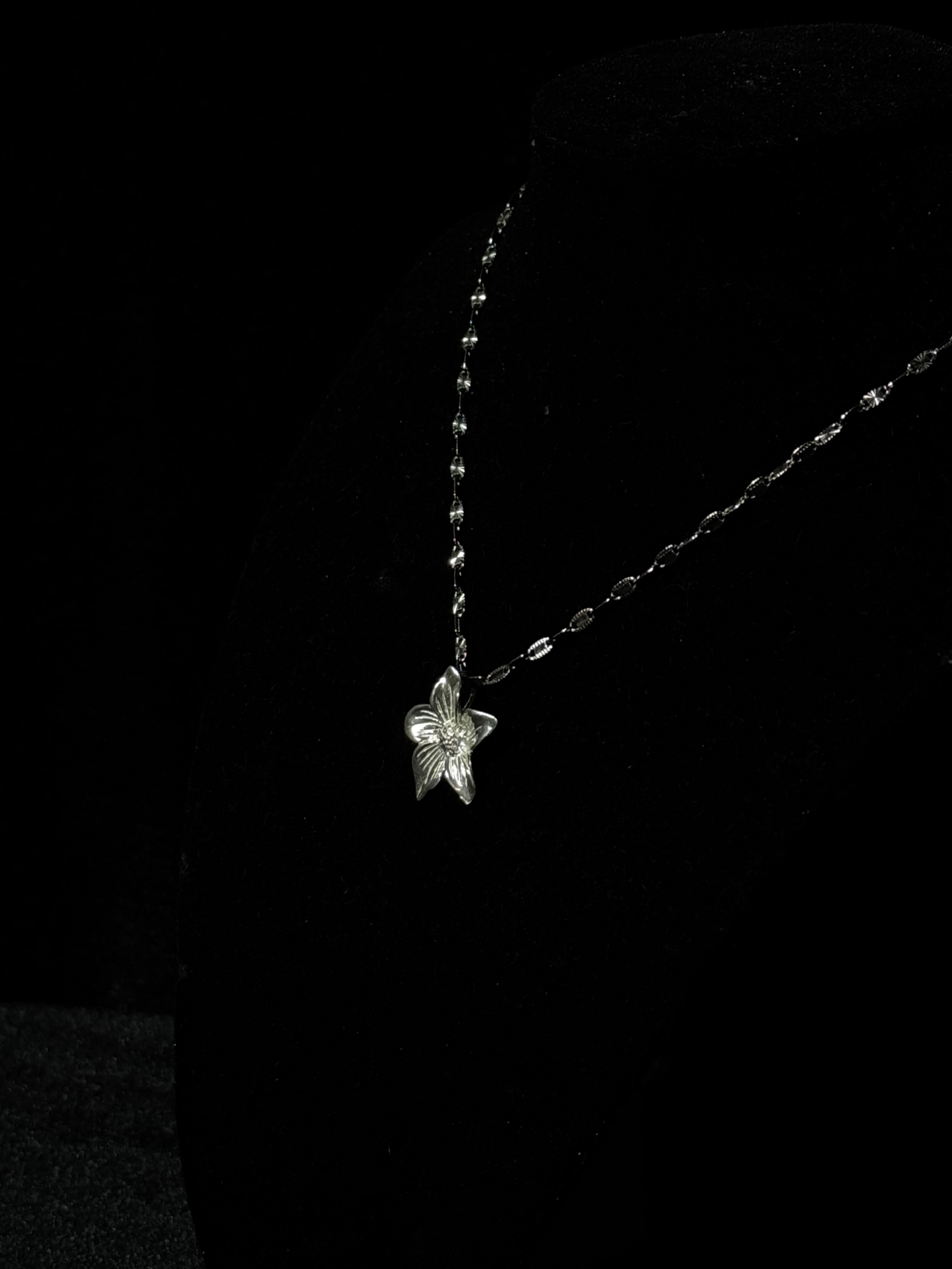 Cherry Blossom Pendant + Marquise Station Chain