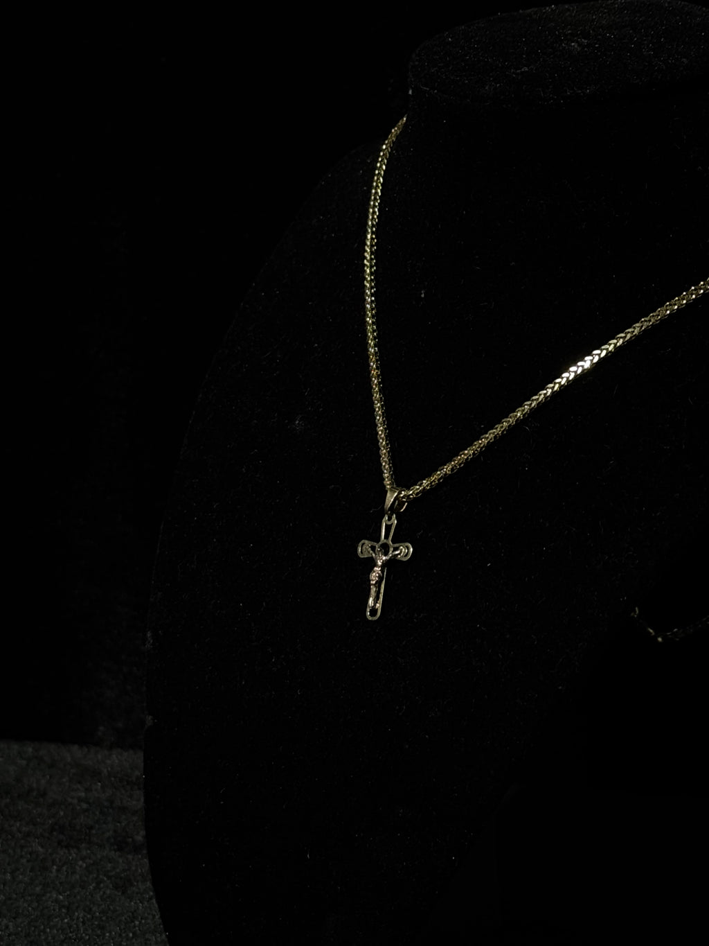 10K Gold Franco Chain + Cross Pendant
