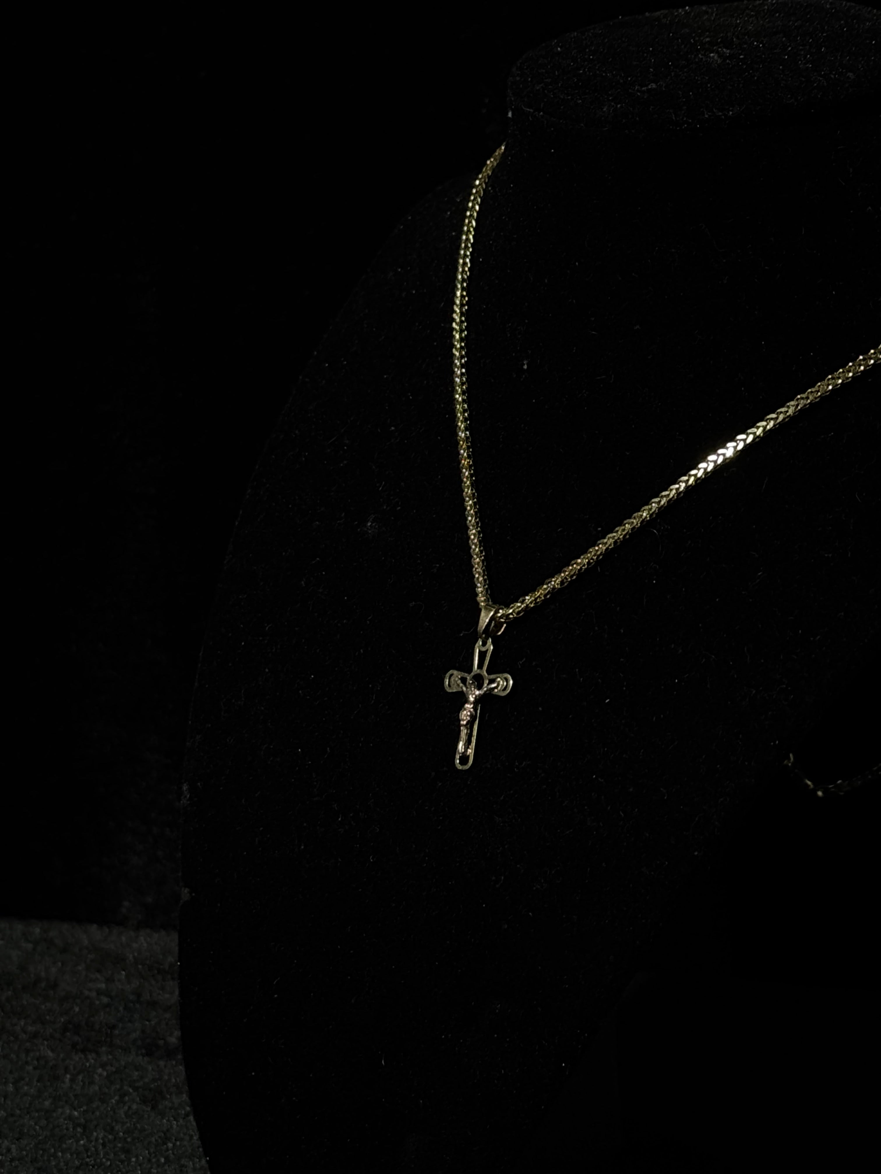 10K Gold Franco Chain + Cross Pendant