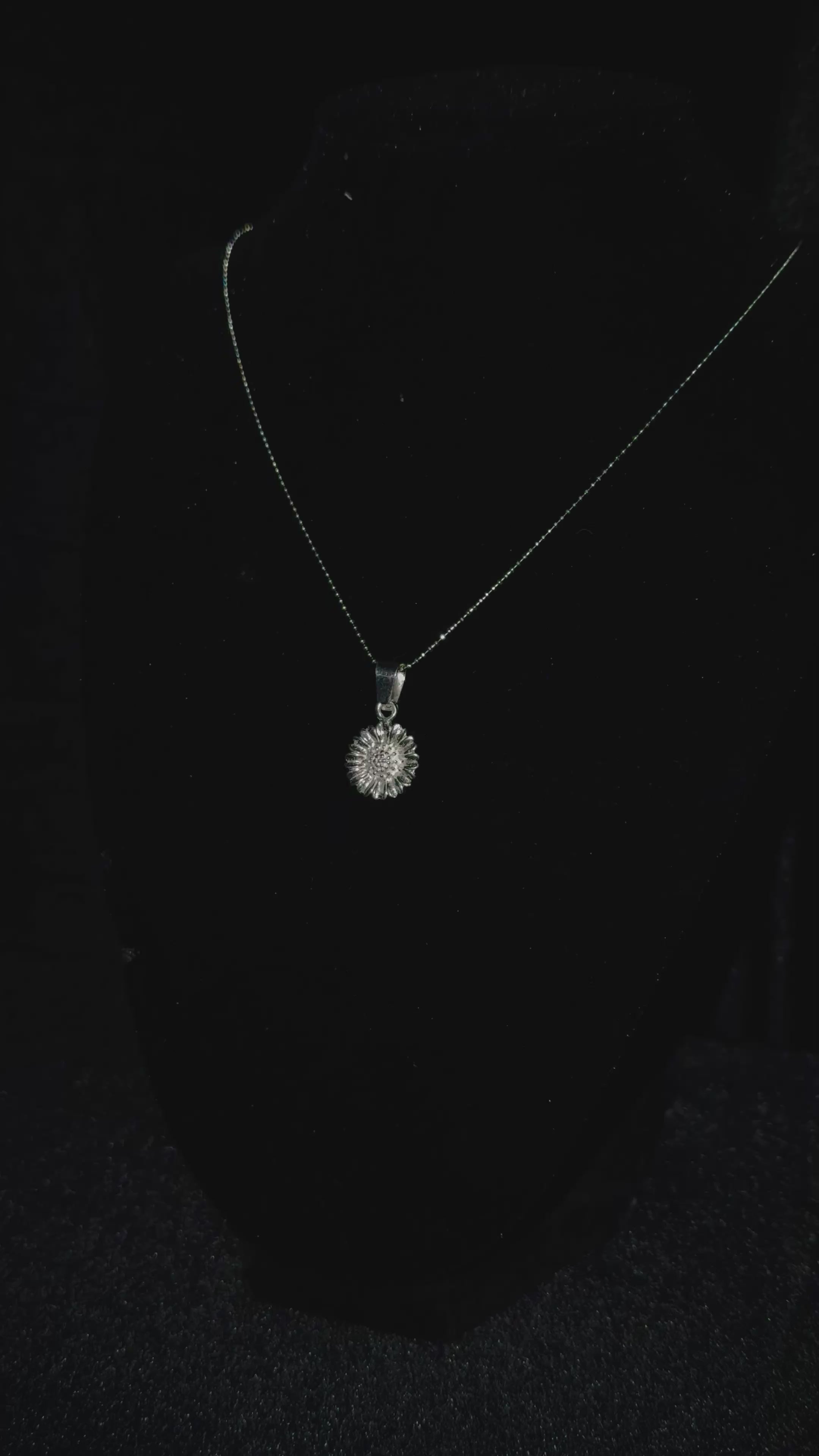 Sunflower Pendant + Ball Chain