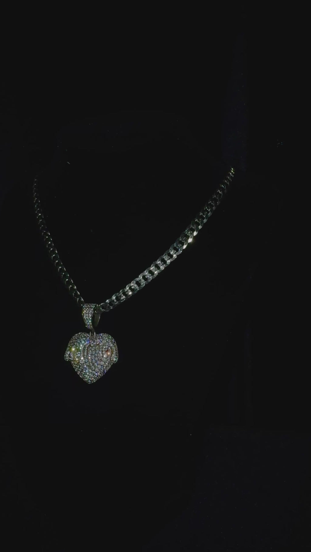 Curb Chain + Heart Shaped Pendant