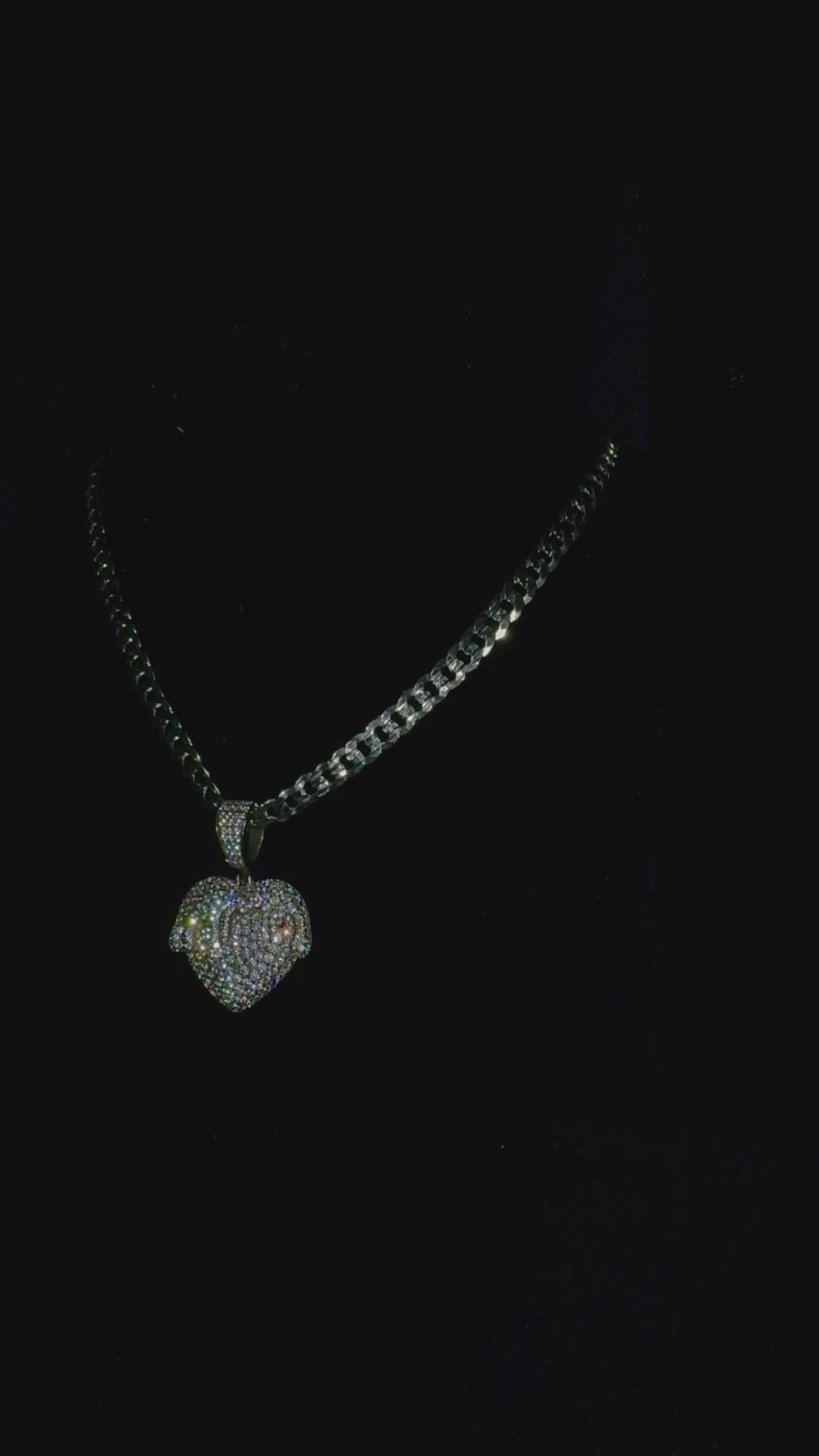 Curb Chain + Heart Shaped Pendant