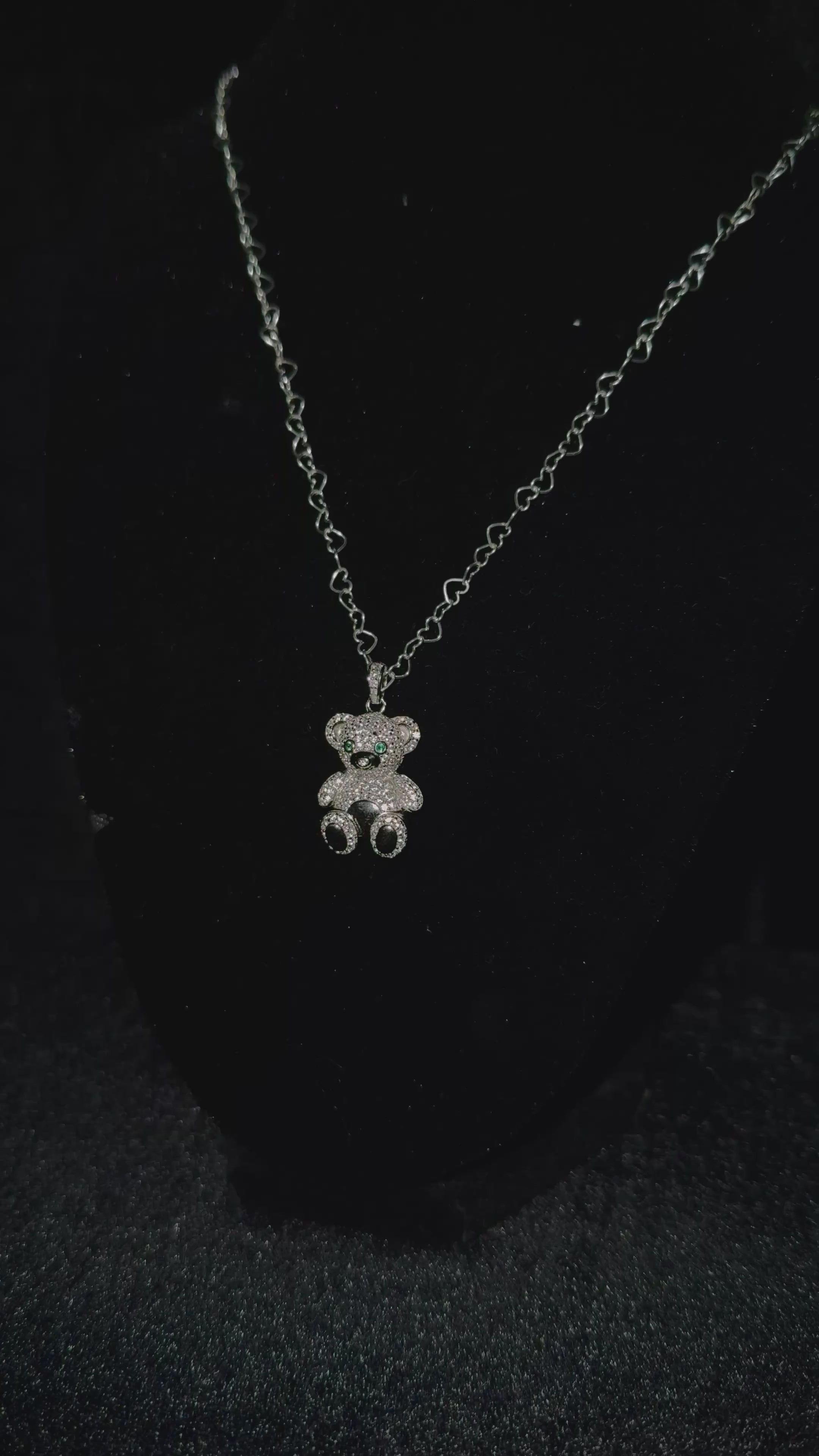 Heart Shaped Chain + Teddy Bear Pendant